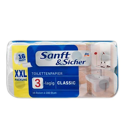 Denkmit Toitettenpapier Sant & Sicher Classic Туалетная бумага 16 шт