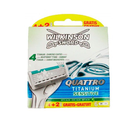 Wilkinson Sword Quattro Titanium Sensitive (6 шт.) сменные картриджи