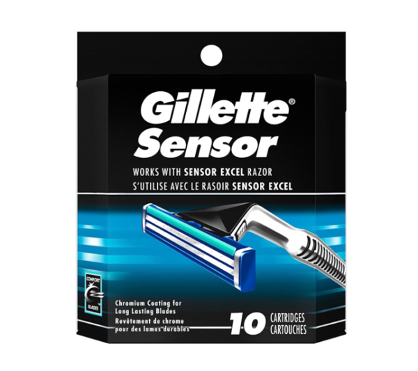 Мужские бритвенные лезвия Gillette Sensor - 10 сменных картриджей