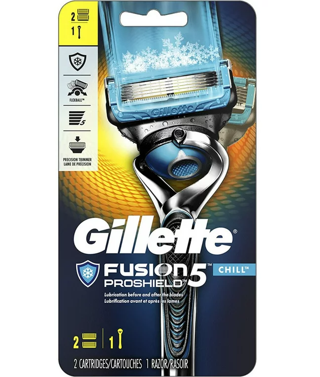 Мужской станок для бритья Gillette Fusion ProShield на подставке ( 2 кассеты )