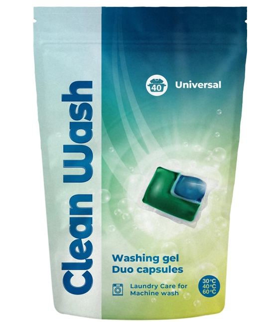 Clean Wash универсальные капсулы для стирки  40 шт