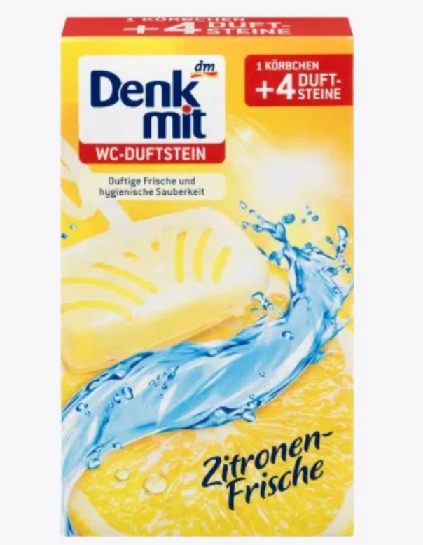 DenkMit освежитель воздуха под ободок унитаза  Zitronen-Frische  4 табл