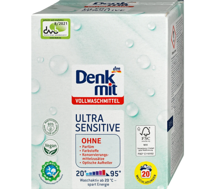 DenkMit стиральный порошок для детского белья Ultra Sensitive (1,215кг=18ст)