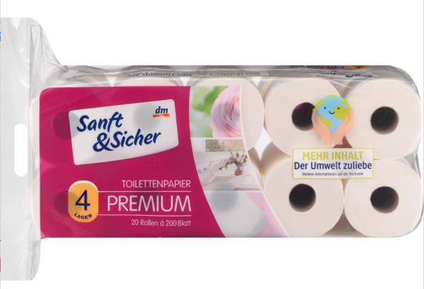 DenkMit Туалетная бумага, 4-х слойная, 200 листов, 20 шт.