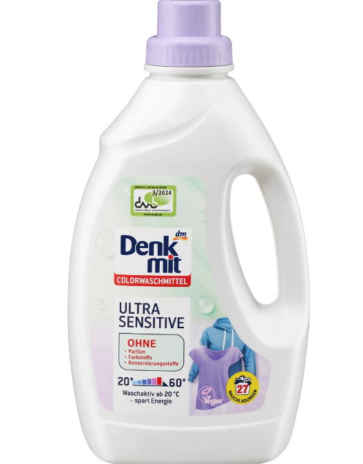 DenkMit Ultra Sensitive гель для прання дитячої білизни (1,5 л = 30 прань)