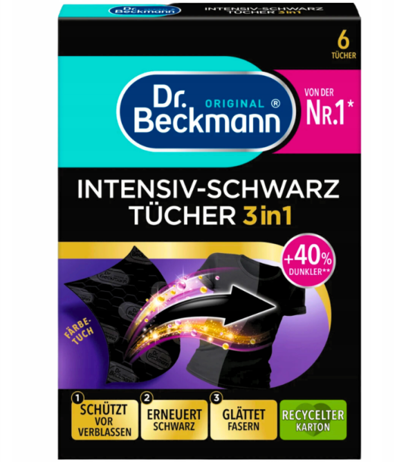  Dr.Beckmann Салфетки для покраски и восстановления вещей черного цвета 6шт