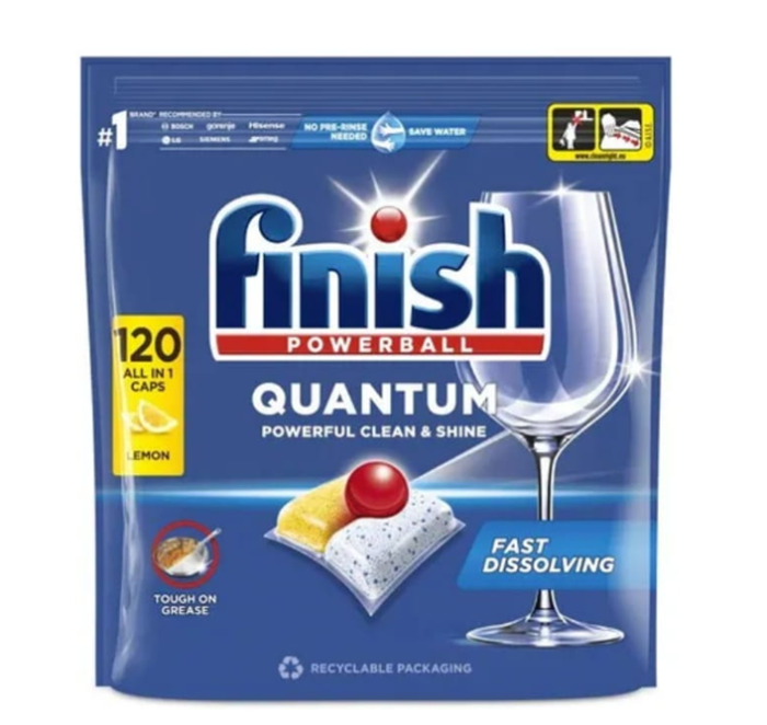 Finish Quantum Lemon таблетки для посудомийної машини, 120 шт.