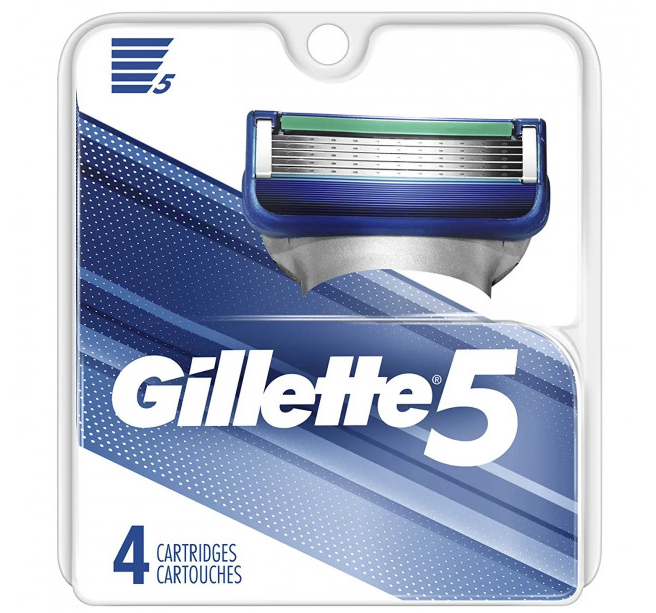 Gillette 5 змінні картриджі 4 шт. в упаковці США.