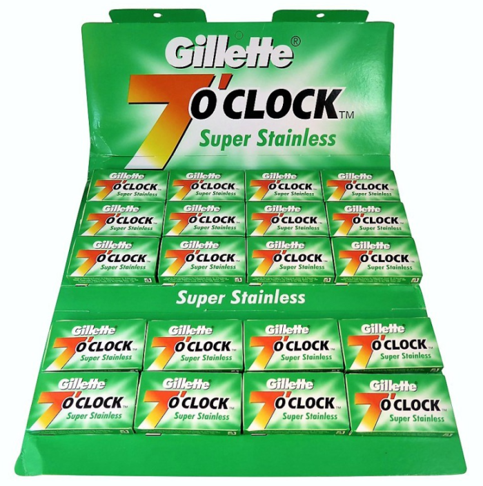 Gillette 7 O'Clock 2-х сторонні леза для Т бритви 100 шт
