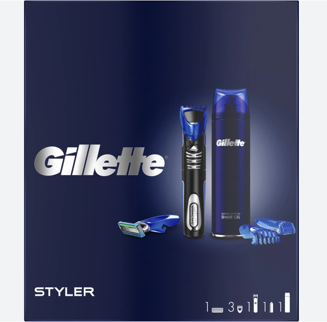 Gillette Fusion ProGlide Styler (стайлер для гоління + гель для гоління 200 мл + насад) в коробці НАБІР
