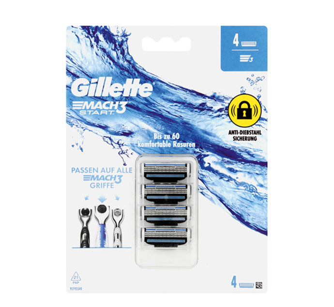 Gillette Mach3 Start змінні леза для гоління 4 шт в уп