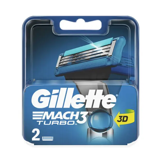 Gillette Mach3 Turbo змінні касети для гоління 2 шт