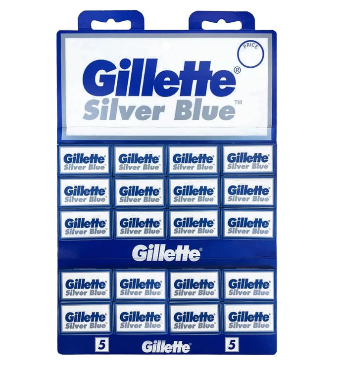 Gillette Silver Blue 2-х сторонні леза для Т бритви 100 шт