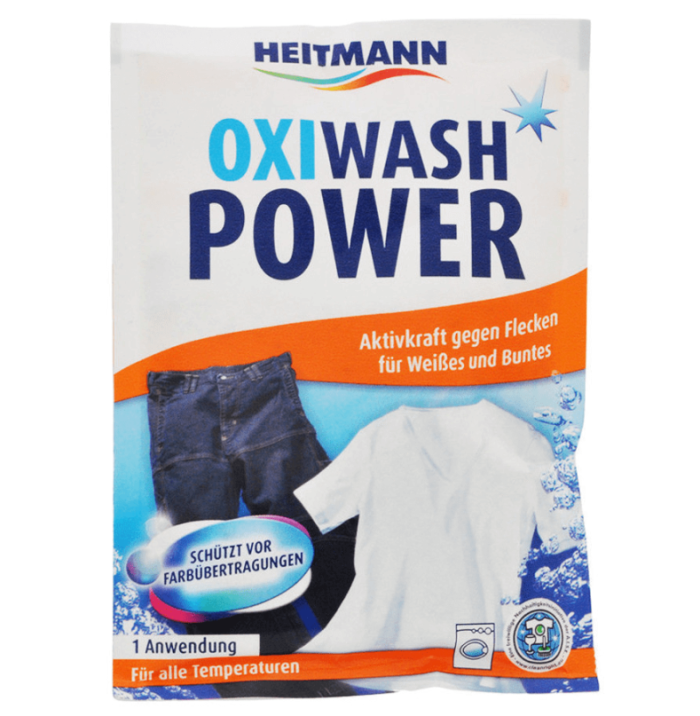 Heitmann OXI Wash Power Спеціальний засоб для виведення плям для кольорової та білої білизни 50 г