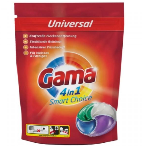 Капсули для прання Gama 4 в 1 Універсальні 30 шт