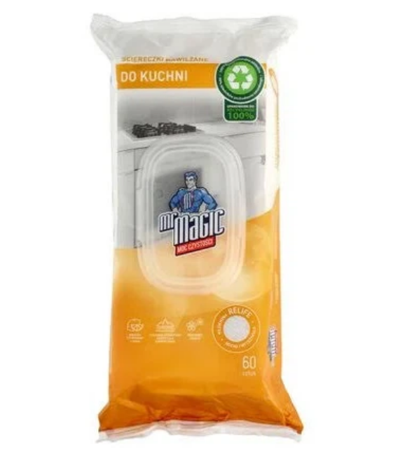 Mr Magic Вологі серветки для прибирання кухні 60 шт