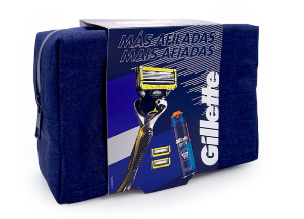 Набор Gillette Proshield в сумке. Бритва + 2 сменные кассеты + гель Fusion Proglide 170 мл