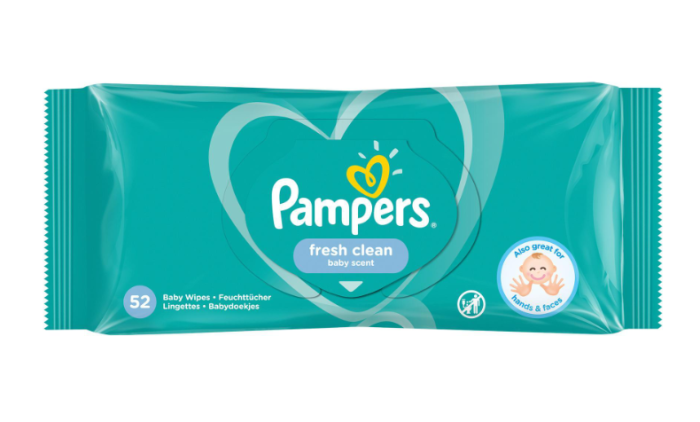 Pampers дитячі вологі серветки 52 шт