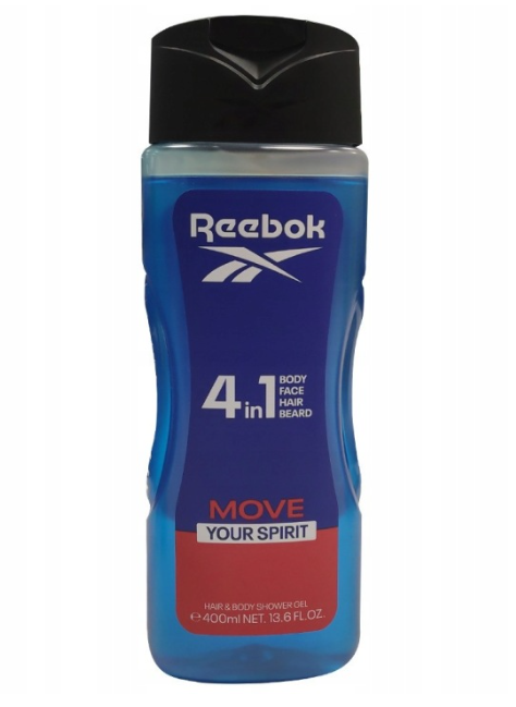 Reebok чоловічий гель для душу Move Your Spirit 4 в 1. 400 мл