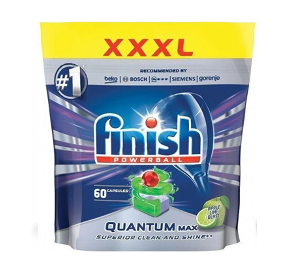 Таблетки для посудомоечной   машины Finish Quantum MAX Apple Lim e  60 шт