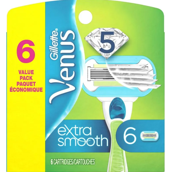 Venus Extra Smooth  (Embrace) пяти лезвийные сменные картриджи 6 шт в уп США