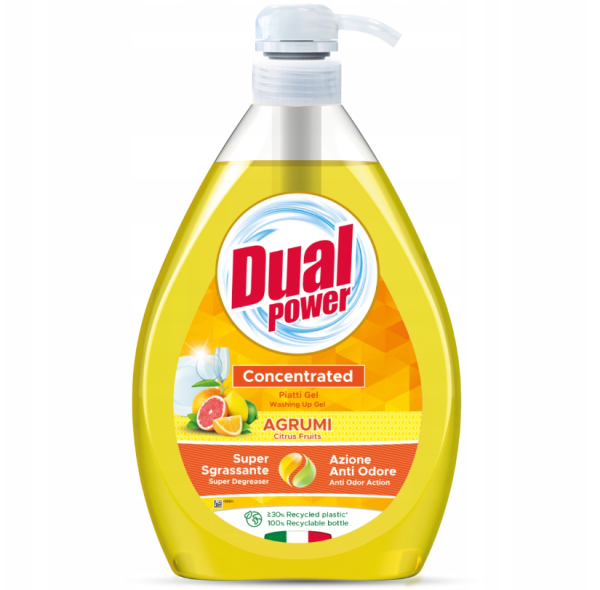 Средство для мытья посуды Dual Power Цитрус 1л