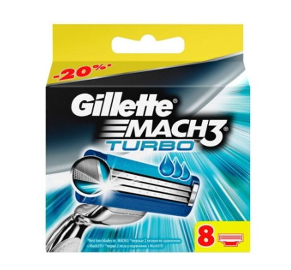 Сменные кассеты для бритья  Gillette Mach3 Turbo 8 шт