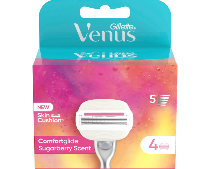 Сменные кассеты Gillette Venus ComfortGlide 4 шт в упаковке ароматом сахарной ягоды